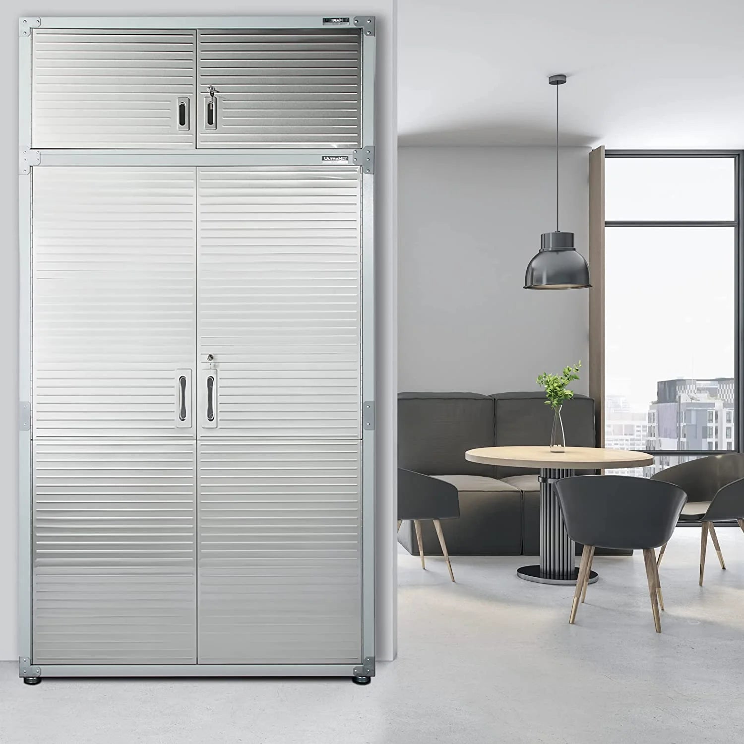 Seville Classics UltraHD Mega Steel Storage Cabinet 48"W x 24"D x 72"H Granite Z96086
