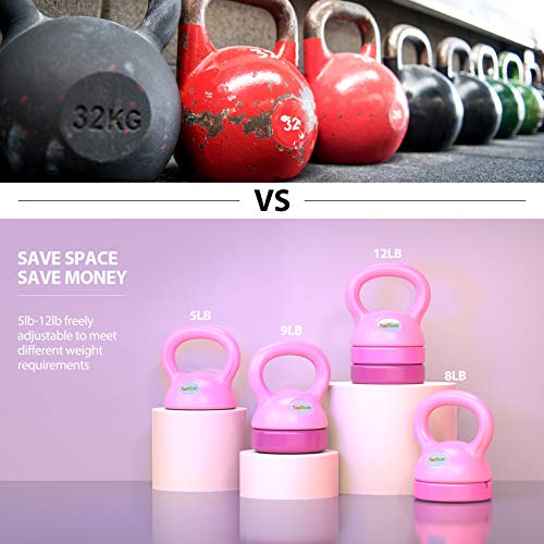 TopMade Adjustable Cast Iron Kettlebell Set for Home Gym Workout C247925