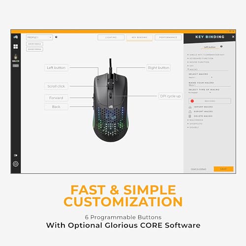 Glorious Model D Wired Gaming Mouse - 68g Honeycomb RGB Ergonomic, Matte White M160012
