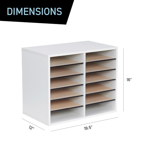 Safco Wooden Paper and Mail Organizer, Adjustable Shelves, Stackable B285