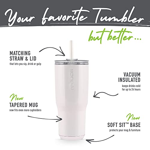 REDUCE Cold1 34 oz Tumbler with Lid and Straw, Vacuum Insulated Stainless Steel D10206