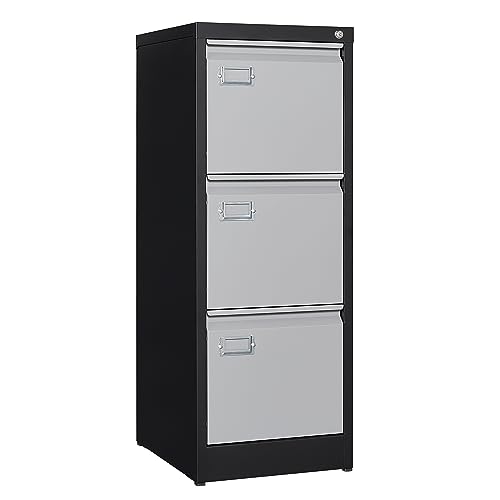 2 Drawer Vertical File Cabinet with Lock for Letter Size, Steel Office Storage Y50014