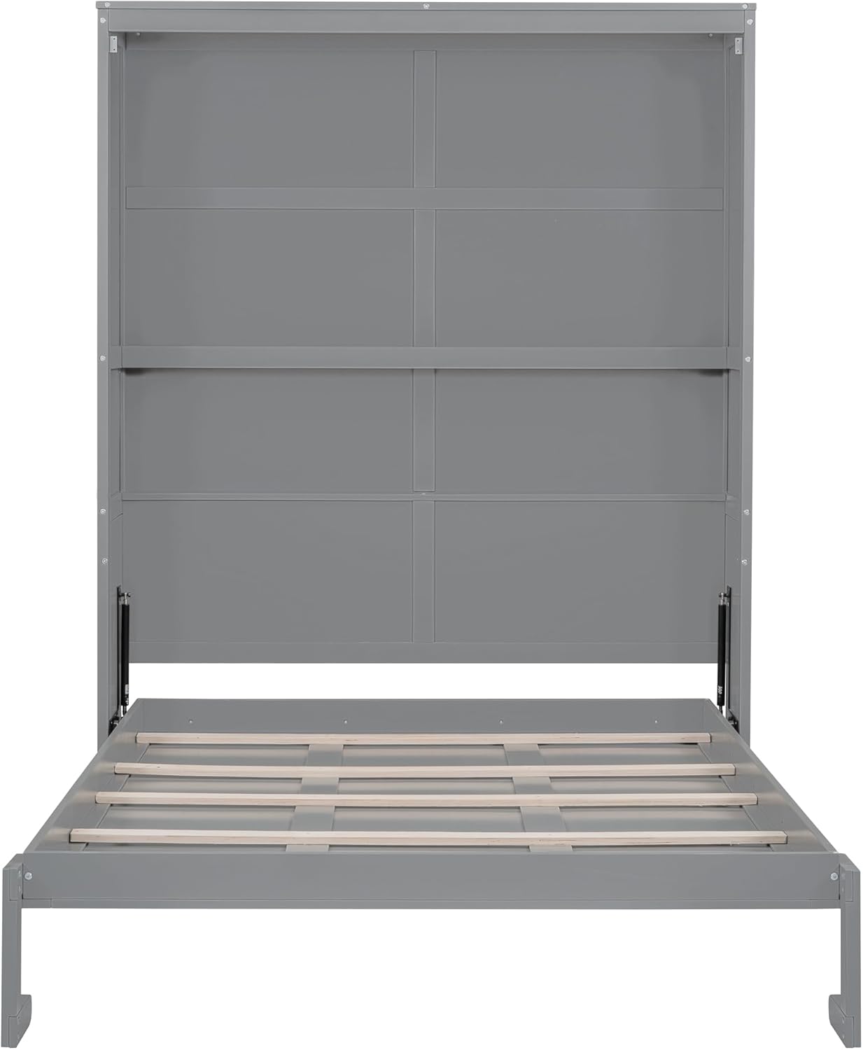 Queen Size Murphy Bed with Shelves, Grey B560