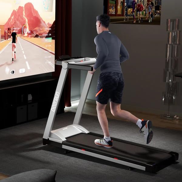 DeerRun Foldable Treadmill for Home with Incline and Handles K2464