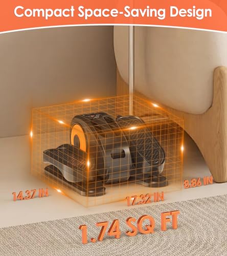 Under Desk Elliptical Machine, Portable Seated Pedal Exerciser with Remote Control O444206