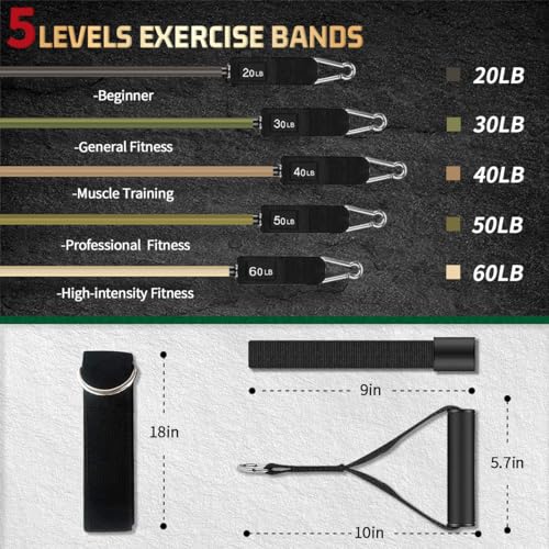 VEICK Resistance Bands with Handles for Home Workout O75059