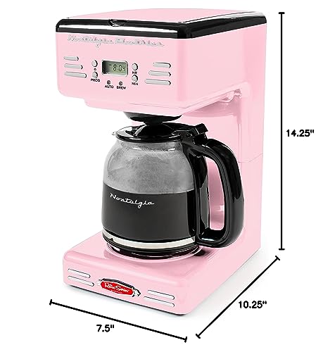 Nostalgia Retro 12-Cup Programmable Coffee Maker with LED Display, Aqua S6557