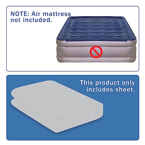 Bedecor Air Bed Sheets for Mattress Cover Removable Elastic Band Soft Breathable Twin XL Light Gray U508
