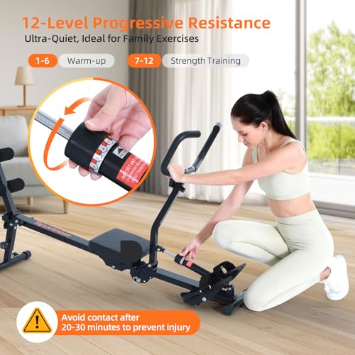 Sportneer Foldable Hydraulic Rowing Machine with 12-Level Resistance Z314