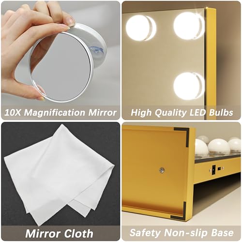 Vanity Mirror with Lights, 12.6"×15" LED Makeup Mirror, Touch Control Dimmable D52089