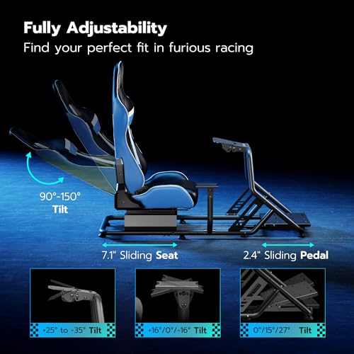 ARES WING Racing Simulator Cockpit with Monitor Mount and Seat P60837