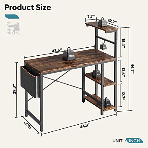 Bestier Gaming Desk with LED Lights, 51.3 Inch Computer Desk Q970