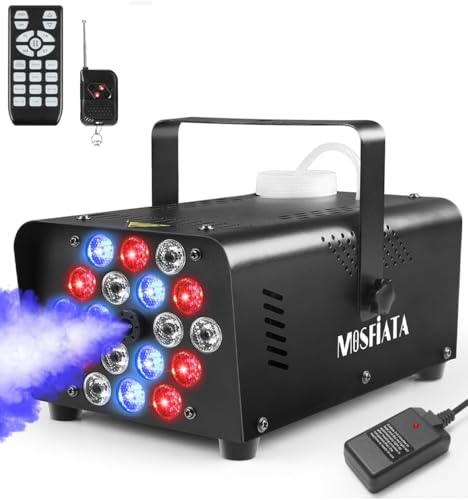 MOSFiATA 600W Fog Machine with RGB LED Lights and Remote Control E8210