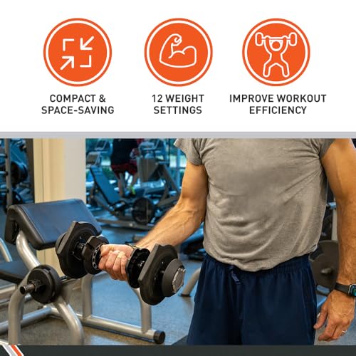 BodySport 40 lb Adjustable Dumbbells with 12 Free Weights for Home Gym Z86856
