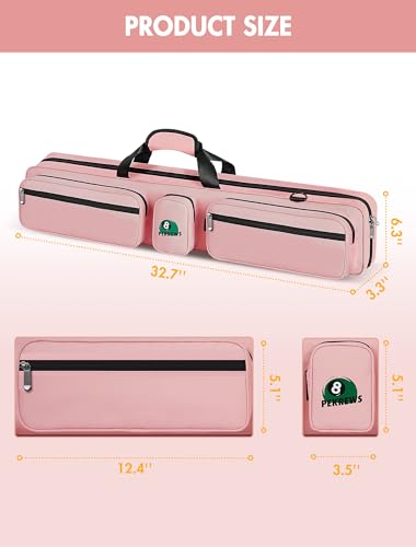 Pool Cue Case 4x5 with Pockets, Soft Padded Billiard Cue Bag A2212