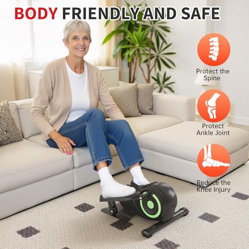 Under Desk Elliptical Machine, Electric Leg Exerciser for Seniors, 8 Resistance Levels A547