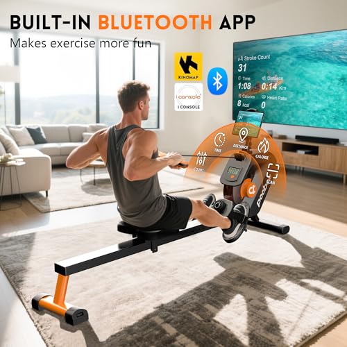 pooboo Rowing Machine, Magnetic Rower for Home, 350 LBS Capacity R817