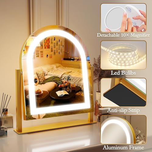 Vanity Mirror with Lights, 12.6"×15" LED Makeup Mirror, Touch Control Dimmable D52089