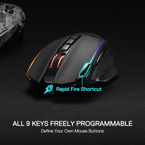 Redragon M810 Pro Wireless Gaming Mouse, 10000 DPI, RGB Backlit K36063