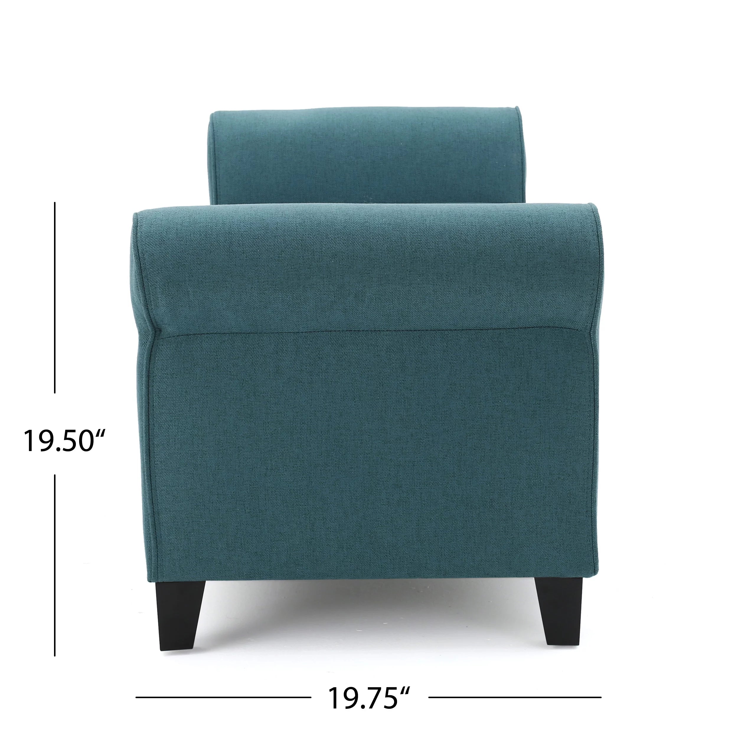 Noble House Haynes Upholstered Storage Ottoman, Dark Teal S1654