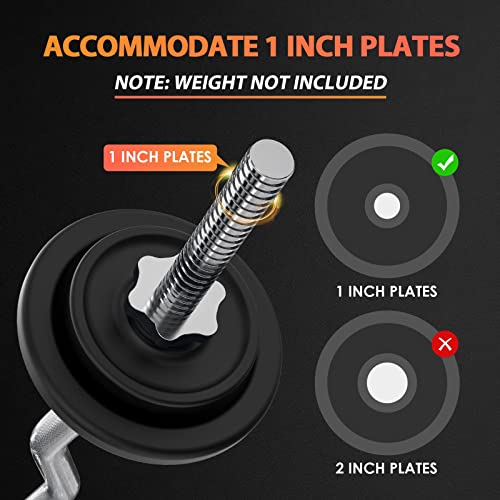 47" EZ Curl Bar Weight Lifting Bar with Star Collars U2209