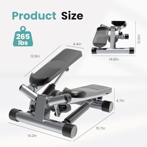 OLIXIS Mini Stepper with Resistance Bands, 265 LB Capacity, LCD Monitor T118580