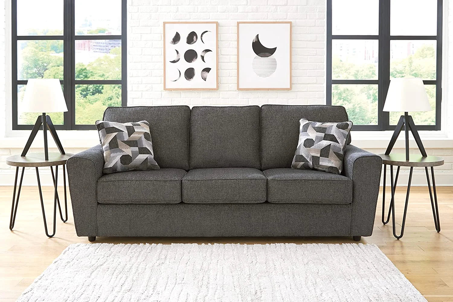 Ashley Furniture Cascilla Contemporary Fabric & Wood Sofa Gray B993