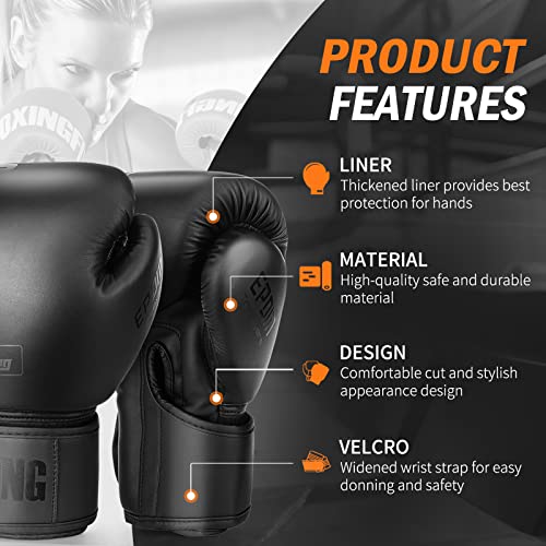 FIVING Boxing Gloves for Men Women MMA Muay Thai Training P93340
