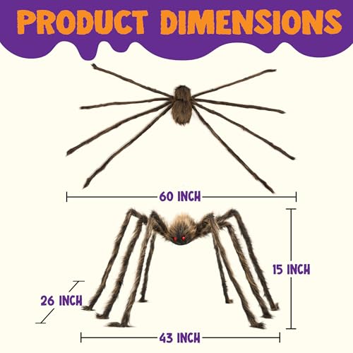 JOYIN 9 Ft Halloween Spider Outdoor Decorations Giant Scary Props Q72122