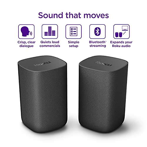 Roku Wireless Speakers for Roku TV, Black (2 Count) R693