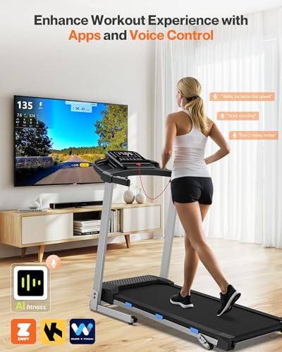 Folding Treadmill with Incline, 3.0 HP Quiet for Home, 350 lbs Capacity Y76666