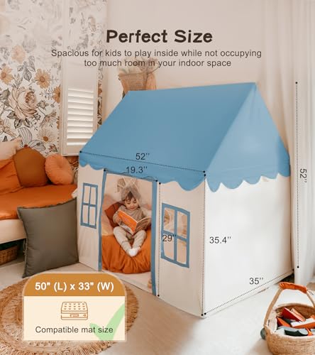 Little Dove Toys Kids Playhouse Tent with Mat, Star Light, Green K81396
