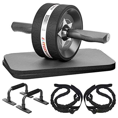 Ab Roller Wheel Kit with Push Up Bars, Resistance Bands, Knee Mat N9904