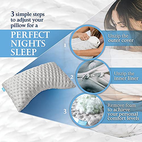 Zoey Sleep Side Sleep Pillow King Size Adjustable Memory Foam Q553