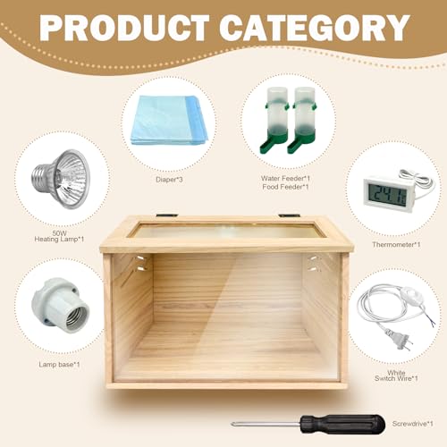 Chicken Brooder Box for Chicks, Small Coop, 15.7 x 12 x 12 inches P7487