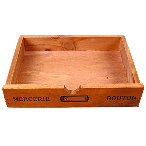 Vintage 16-Drawer Wooden Desktop Organizer with Iron Label Holders N538