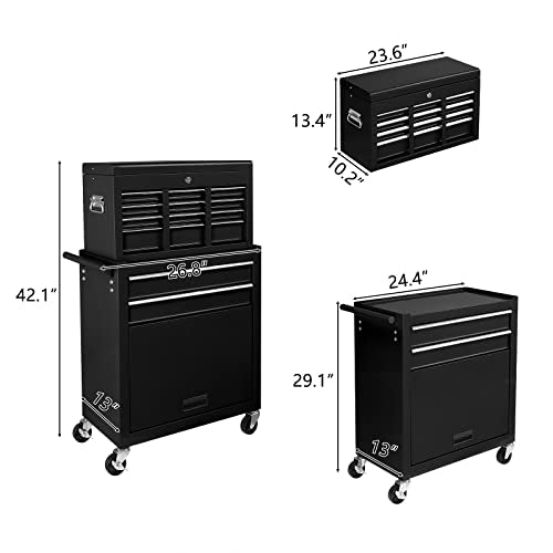 TUFFIOM 5-Drawer Rolling Tool Chest with Lockable Wheels X4579
