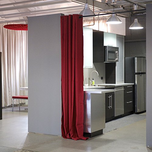 Tension Rod Room Divider Curtain Kit - 8ft Tall x 10ft-12ft 6in Wide, Stone White Q31183