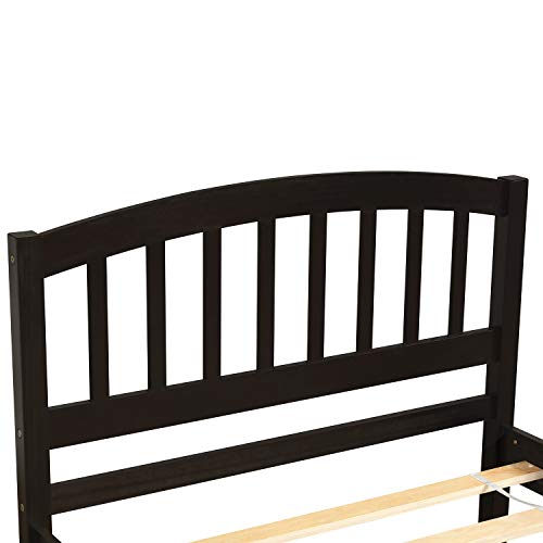 SOFTSEA Full Size Platform Bed with Storage Drawers and Bookcase Headboard, White V613109