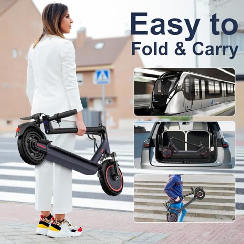 Electric Scooter with 10" Solid Tires, 500W Motor, 22 Miles Range, Folding D4827