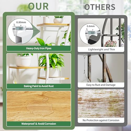 Plant Stand Indoor with Grow Lights, 7 Tier Tall Metal Shelf, 62" A3308