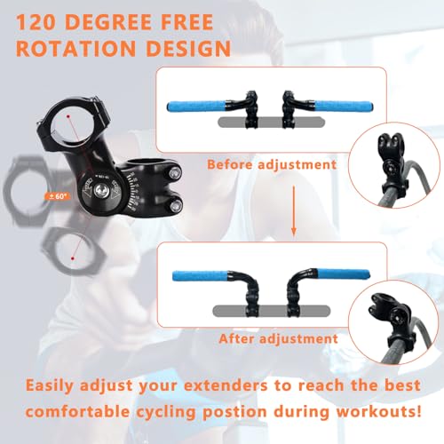 Handlebar Extender for Peloton Indoor Exercise Bikes, Sheep-horn with Black Tapes & Grips F973