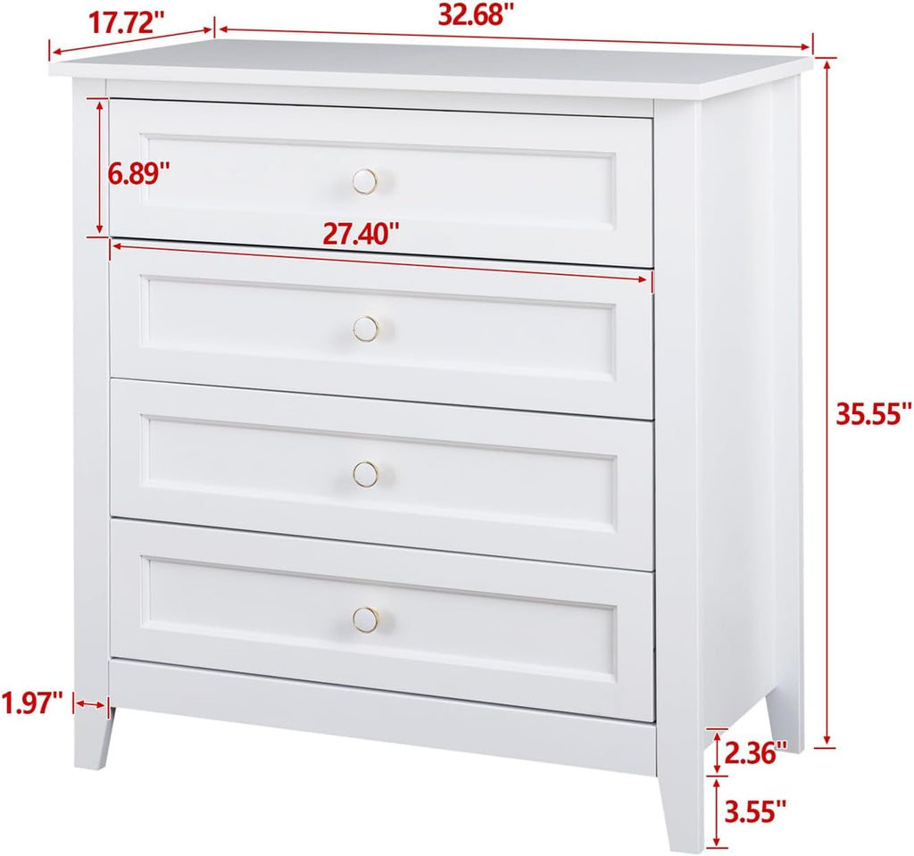 Solid Wood Drawer Dresser Bar Cabinet Buffet Server Console Table, White N819979