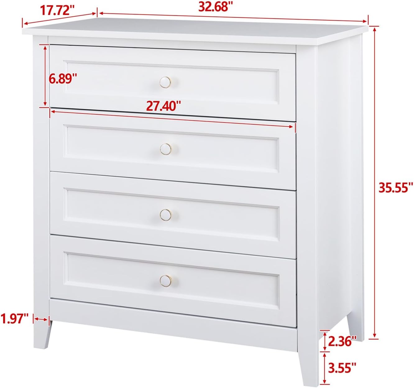 Solid Wood Drawer Dresser Bar Cabinet Buffet Server Console Table, White N819979