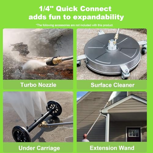 Electric Pressure Washer 5000 PSI 4.0 GPM with 33ft Hose, 4 Nozzles and Foam Cannon M920420