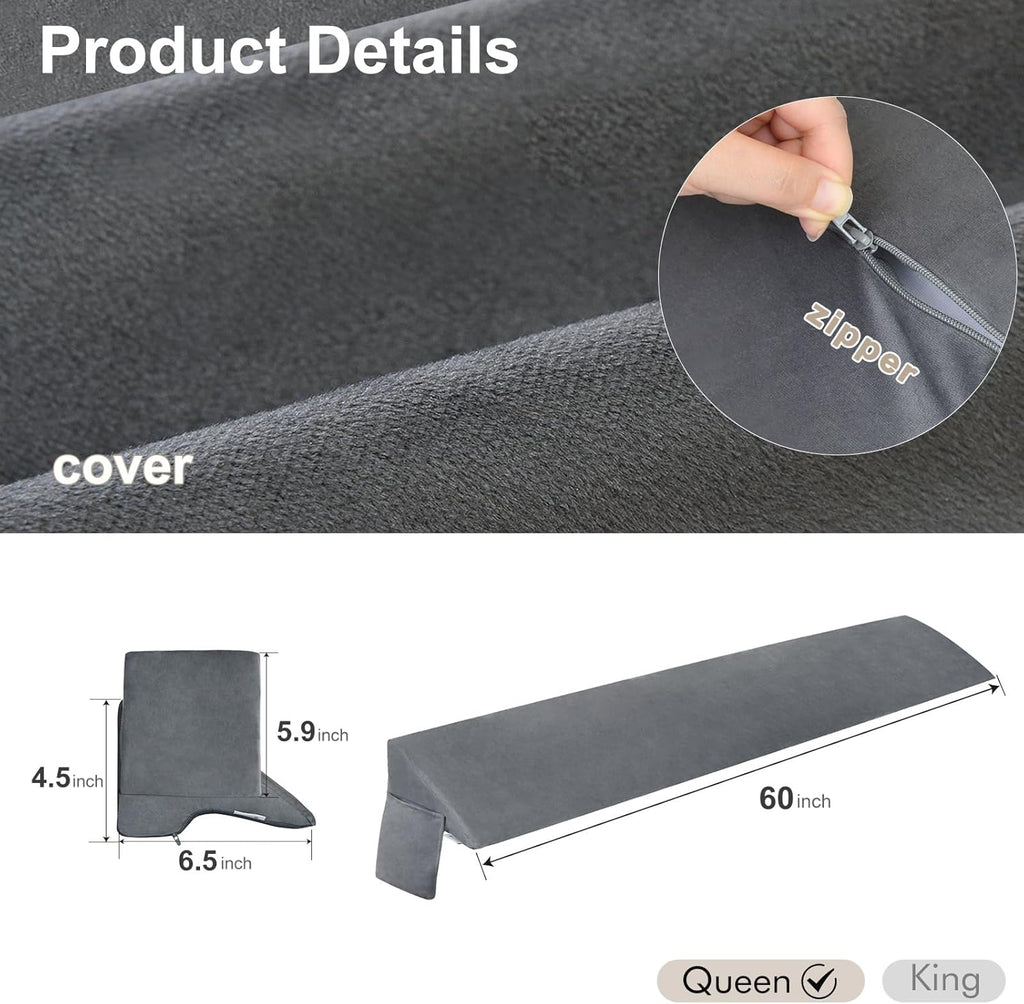 Vekkia Bed Wedge Pillow for Headboard Gap, Queen F200