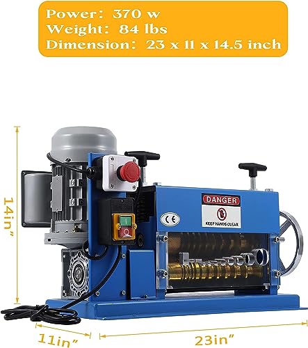 Automatic Wire Stripping Machine 0.06-1.5in with Manual Crank for Copper Recycling B31038