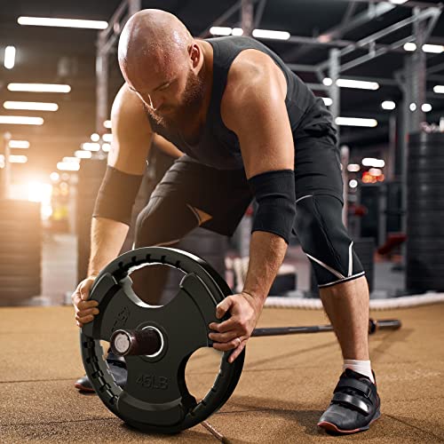 RitFit Olympic Rubber Grip Plates 2-Inch for Barbell Weightlifting Strength Training Z70542