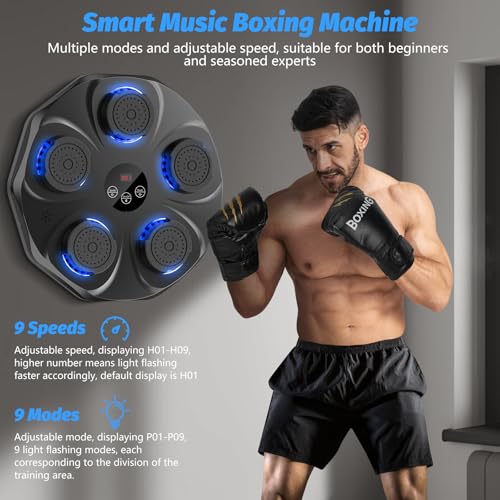 Music Boxing Machine with Gloves, Wall Mounted Electronic Target for Adults Kids D339716