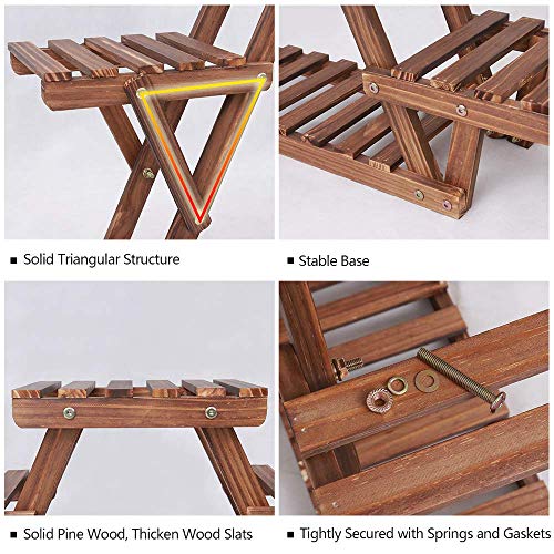 Ufine 4 Tier Wood Plant Stand Indoor Outdoor A Frame Display Shelf L37026